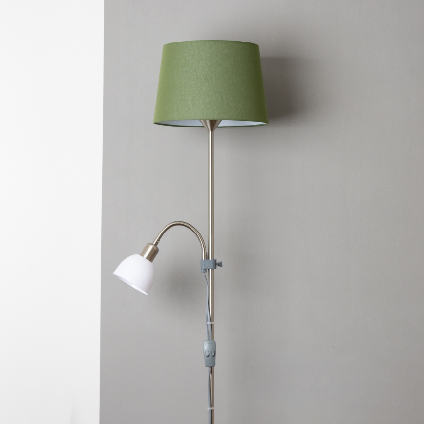 Brilagi - Grīdas lampa CERIA 1xE27/100W/230V + 1xE14/25W matēts hroms/zaļa