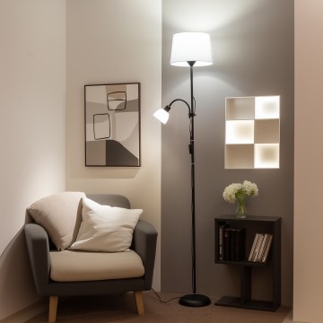 Brilagi - Grīdas lampa CERIA 1xE27/100W/230V + 1xE14/25W melna/balta