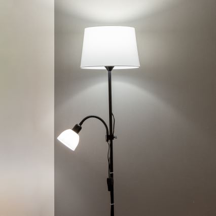 Brilagi - Grīdas lampa CERIA 1xE27/100W/230V + 1xE14/25W melna/balta