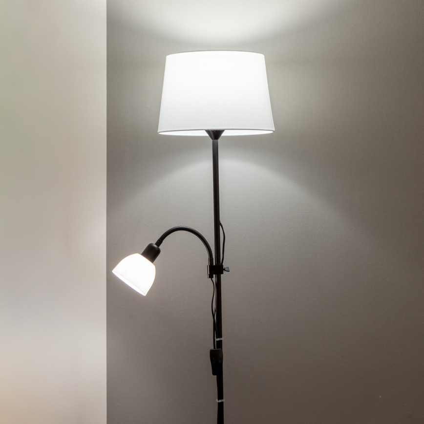 Brilagi - Grīdas lampa CERIA 1xE27/100W/230V + 1xE14/25W melna/balta