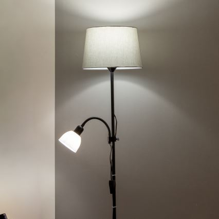 Brilagi - Grīdas lampa CERIA 1xE27/100W/230V + 1xE14/25W melna/pelēka