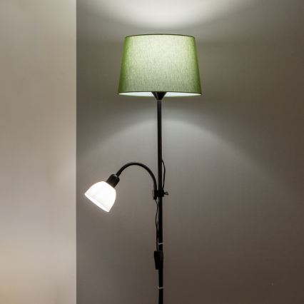 Brilagi - Grīdas lampa CERIA 1xE27/100W/230V + 1xE14/25W melna/zaļa