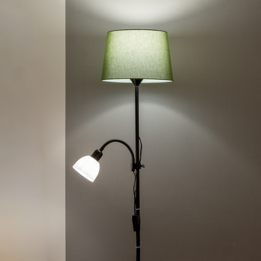 Brilagi - Grīdas lampa CERIA 1xE27/100W/230V + 1xE14/25W melna/zaļa
