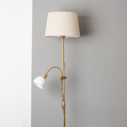 Brilagi - Grīdas lampa CERIA 1xE27/100W/230V + 1xE14/25W zelta/bēša