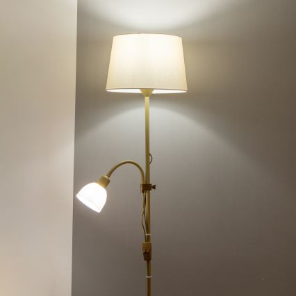 Brilagi - Grīdas lampa CERIA 1xE27/100W/230V + 1xE14/25W zelta/bēša