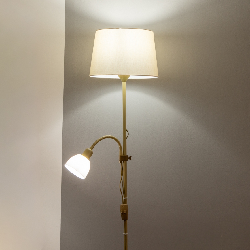 Brilagi - Grīdas lampa CERIA 1xE27/100W/230V + 1xE14/25W zelta/bēša