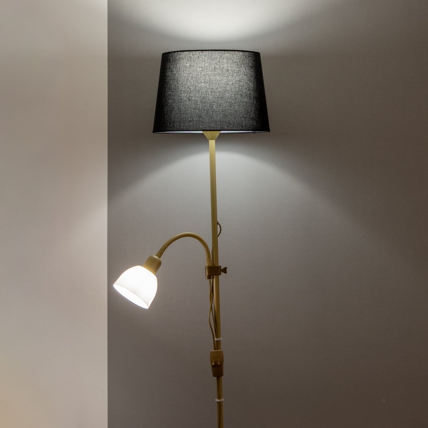 Brilagi - Grīdas lampa CERIA 1xE27/100W/230V + 1xE14/25W zelta/melna