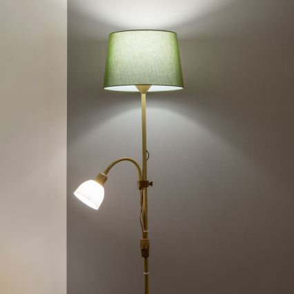 Brilagi - Grīdas lampa CERIA 1xE27/100W/230V + 1xE14/25W zelta/zaļa