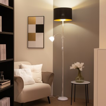 Brilagi - Grīdas lampa CERIA 2 vienā 1xE27/100W/230V + 1xE14/25W balta/melna