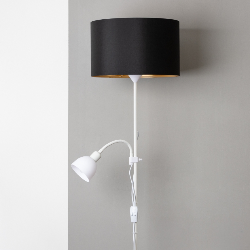 Brilagi - Grīdas lampa CERIA 2 vienā 1xE27/100W/230V + 1xE14/25W balta/melna