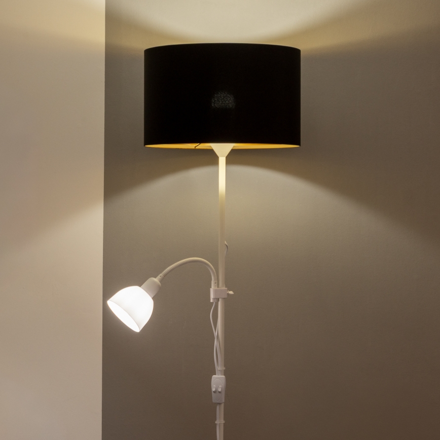 Brilagi - Grīdas lampa CERIA 2 vienā 1xE27/100W/230V + 1xE14/25W balta/melna