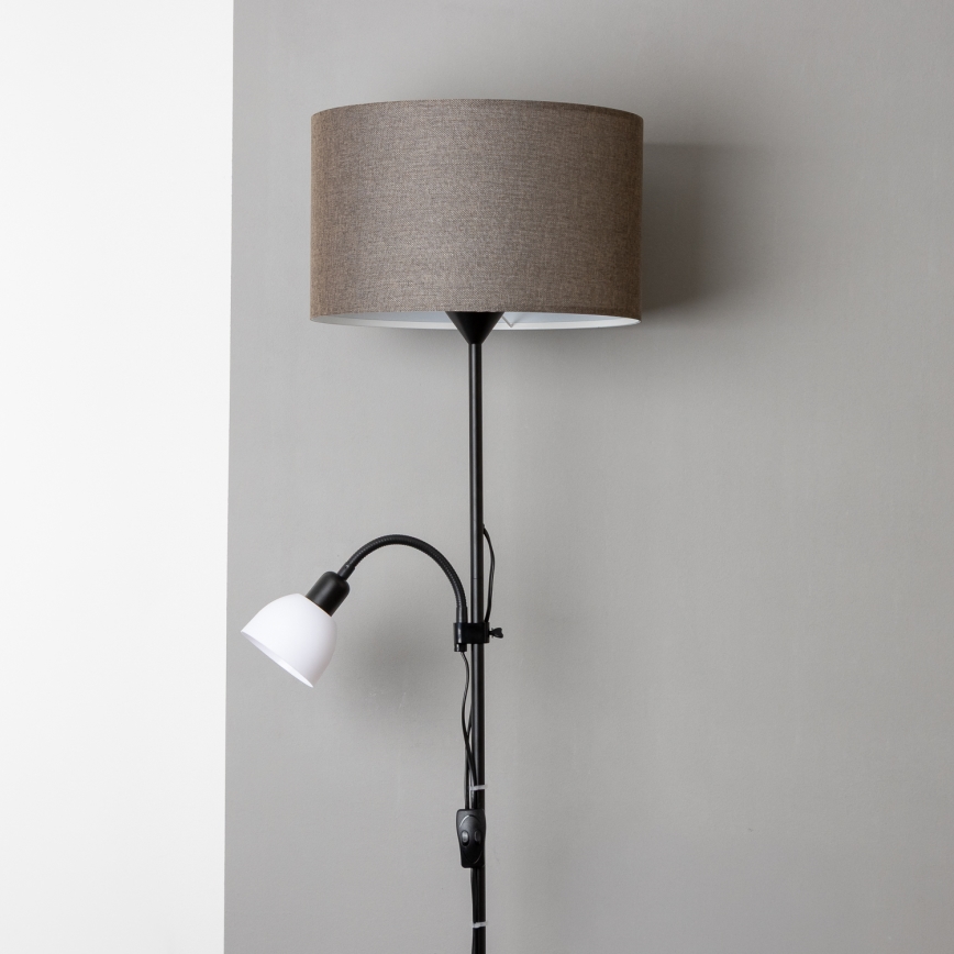 Brilagi - Grīdas lampa CERIA 2 vienā 1xE27/100W/230V + 1xE14/25W melna/brūna