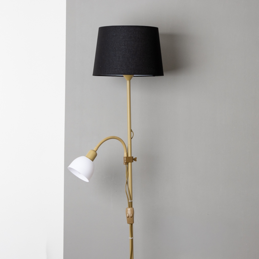 Brilagi - Grīdas lampa CERIA 2 vienā 1xE27/100W/230V + 1xE14/25W zelta/melna