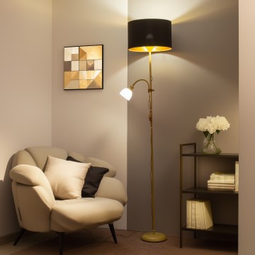 Brilagi - Grīdas lampa CERIA 2in1 1xE27/100W/230V + 1xE14/25W zelta/melna