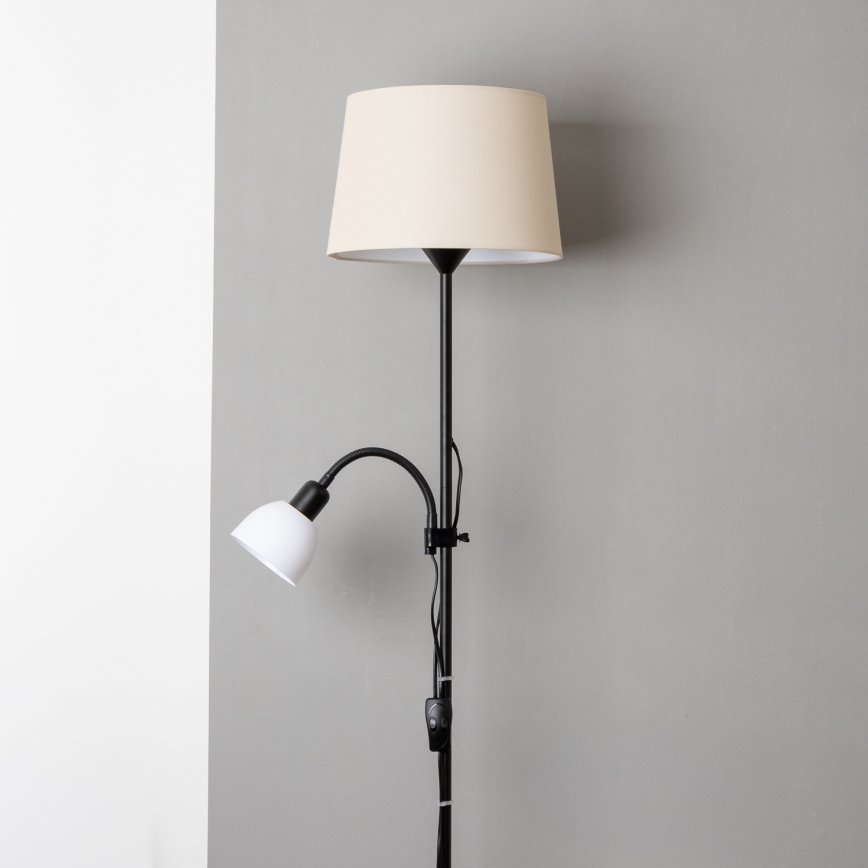 Brilagi - Grīdas lampa CERIA 2v1 1xE27/100W/230V + 1xE14/25W melna/bēša