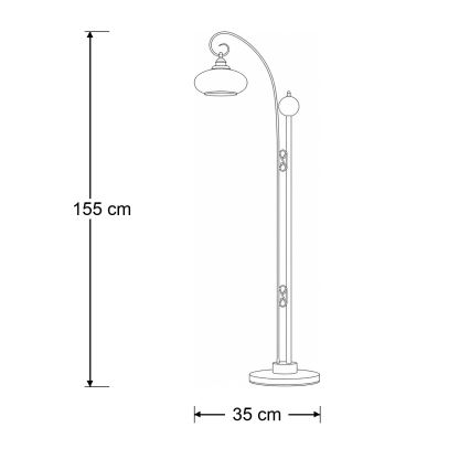 BRILAGI - Grīdas lampa MOLLERO 1xE27/15W/230V bronza/patina
