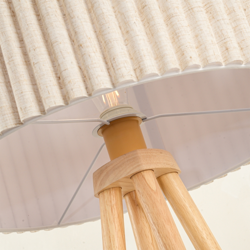 Brilagi - Grīdas lampa NORDIC WAVE 1xE27/15W/230V kaučuka koks/linene