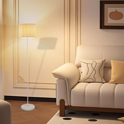 Brilagi - Grīdas lampa NORDIC WAVE 1xE27/15W/230V lina/balta