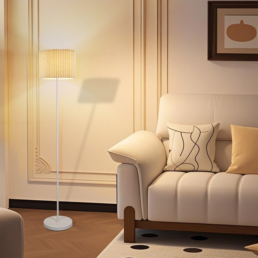 Brilagi - Grīdas lampa NORDIC WAVE 1xE27/15W/230V lina/balta