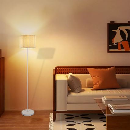 Brilagi - Grīdas lampa NORDIC WAVE 1xE27/15W/230V lina/balta