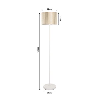 Brilagi - Grīdas lampa NORDIC WAVE 1xE27/15W/230V lina/balta
