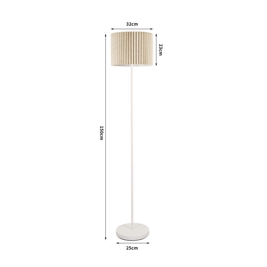 Brilagi - Grīdas lampa NORDIC WAVE 1xE27/15W/230V lina/balta