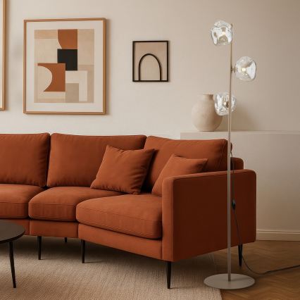 Brilagi - Grīdas lampa VULCANO 3xG9/8W/230V bēša/dūmakaina bēša