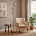 Brilagi - Grīdas lampa VULCANO 3xG9/8W/230V melna/dūmakaina melna