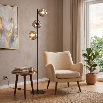 Brilagi - Grīdas lampa VULCANO 3xG9/8W/230V melna/dūmakaina melna