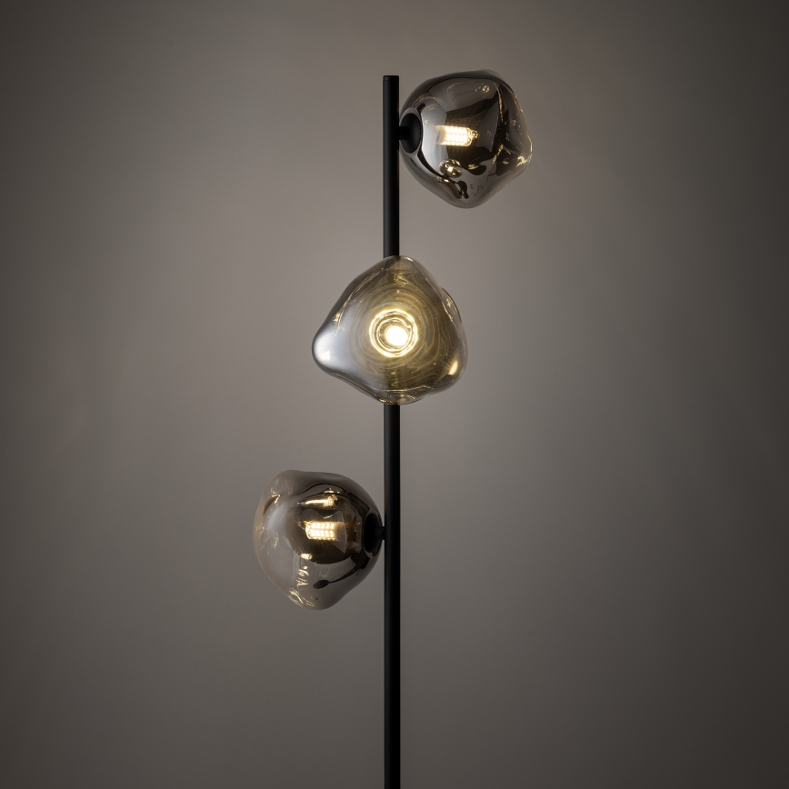 Brilagi - Grīdas lampa VULCANO 3xG9/8W/230V melna/dūmakaina melna