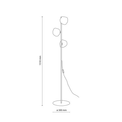 Brilagi - Grīdas lampa VULCANO 3xG9/8W/230V zeltaina/dūmainā bēša