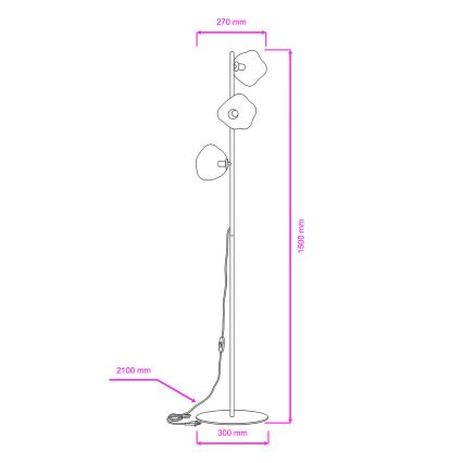 BRILAGI - Grīdas lampa VULCANO 3xG9/8W/230V zeltaina/dūmainā bēša