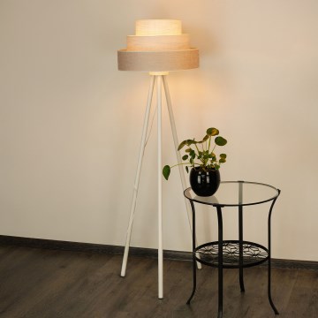 Brilagi - Grīdas stāvlampa ALASKA LUNETA 1xE27/15W/230V pelēka/krēmkrāsa