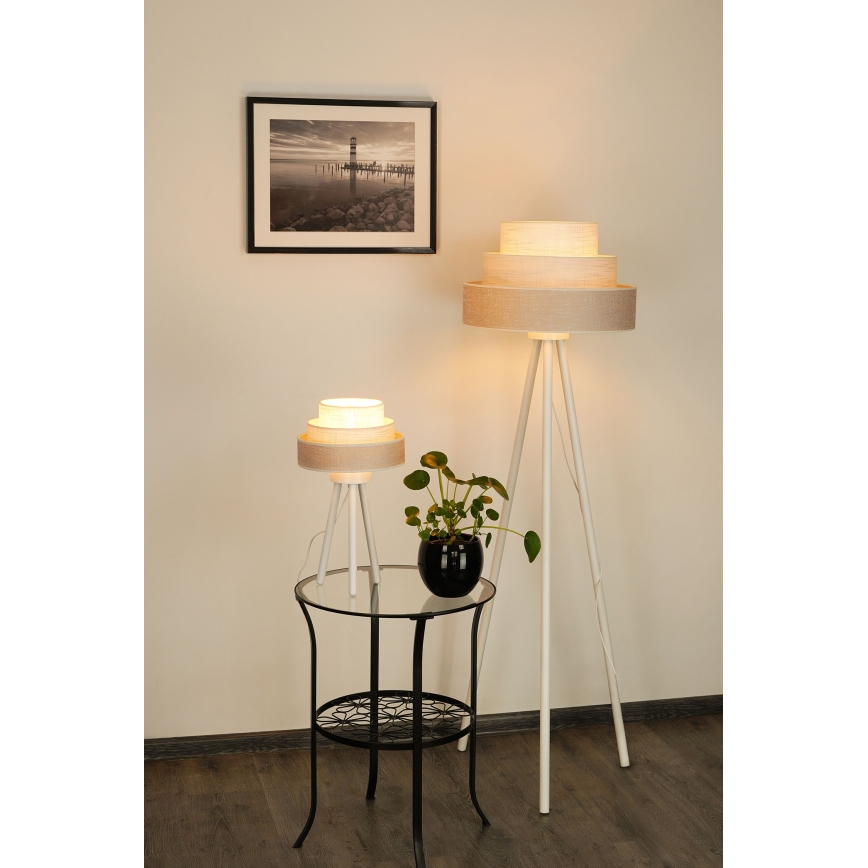 Brilagi - Grīdas stāvlampa ALASKA LUNETA 1xE27/15W/230V pelēka/krēmkrāsa