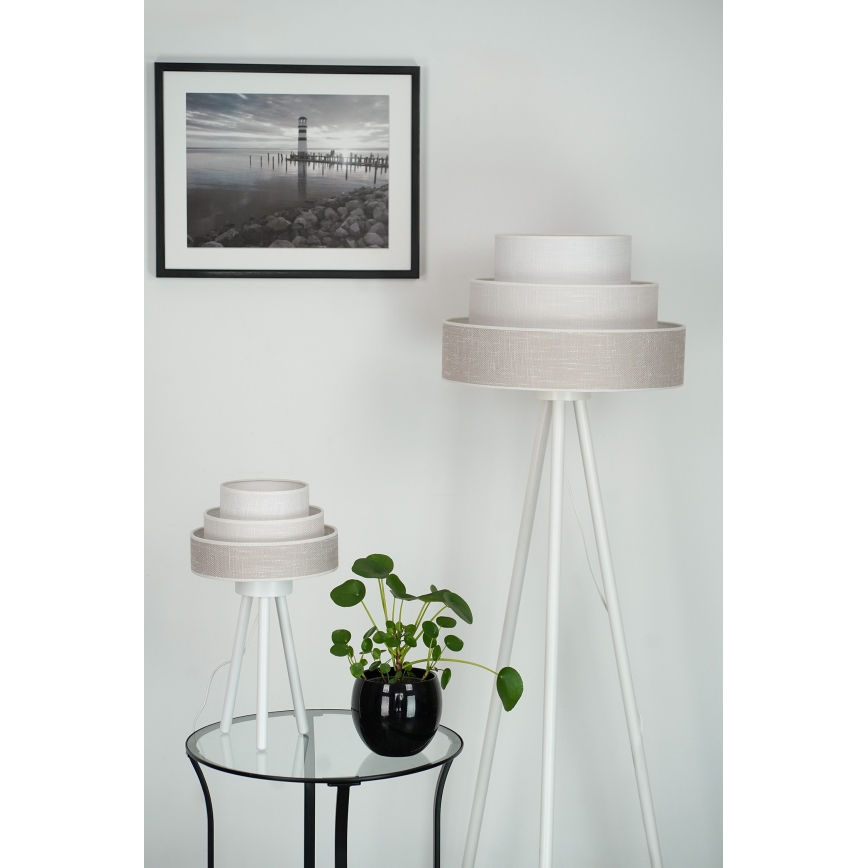 Brilagi - Grīdas stāvlampa ALASKA LUNETA 1xE27/15W/230V pelēka/krēmkrāsa