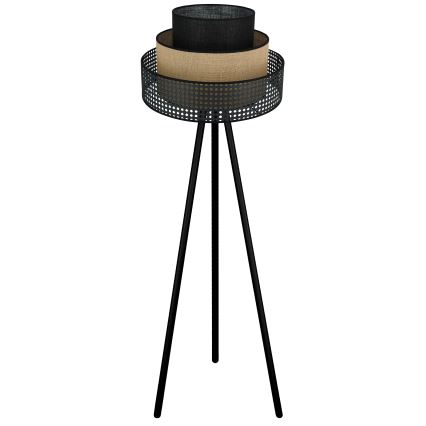 Brilagi - Grīdas stāvlampa DAKOTA LUNETA 1xE27/15W/230V melna/bēša