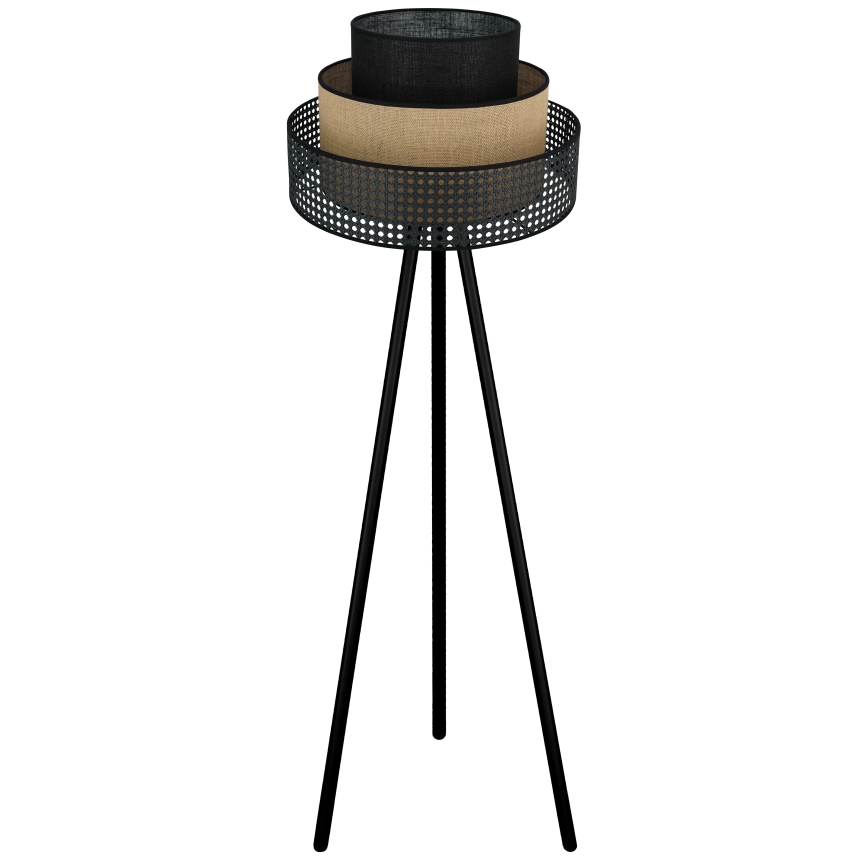 Brilagi - Grīdas stāvlampa DAKOTA LUNETA 1xE27/15W/230V melna/bēša
