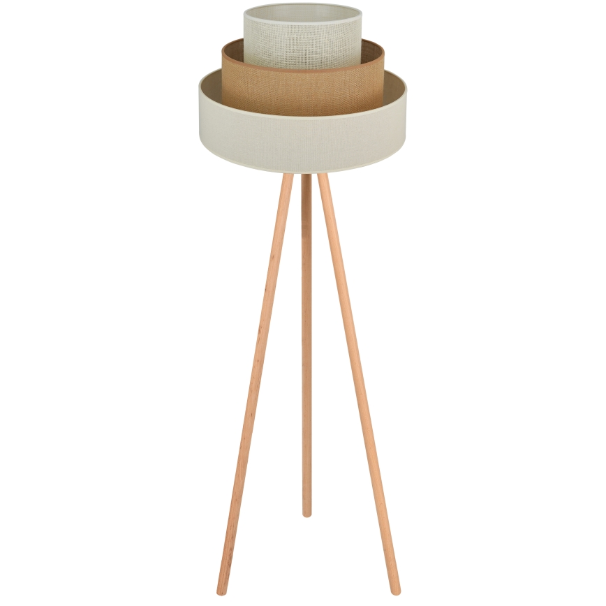 Brilagi - Grīdas stāvlampa DENVER LUNETA 1xE27/15W/230V bēša/brūna/krēmkrāsa