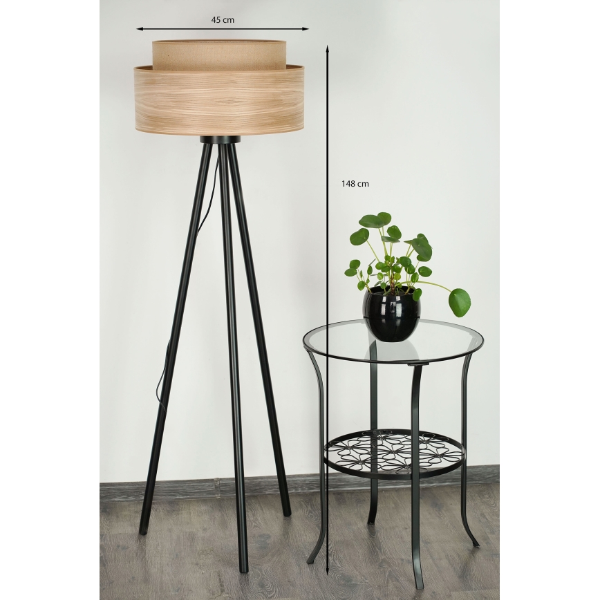 Brilagi - Grīdas stāvlampa MONTANA BOHO 1xE27/15W/230V brūna/melna