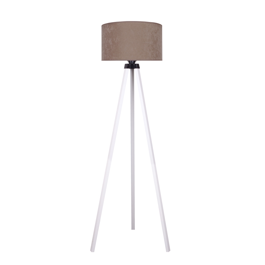 Brilagi - Grīdas stāvlampa VELVET 1xE27/60W/230V balta/bēša