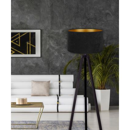 Brilagi - Grīdas stāvlampa VELVET 1xE27/60W/230V melna/venge
