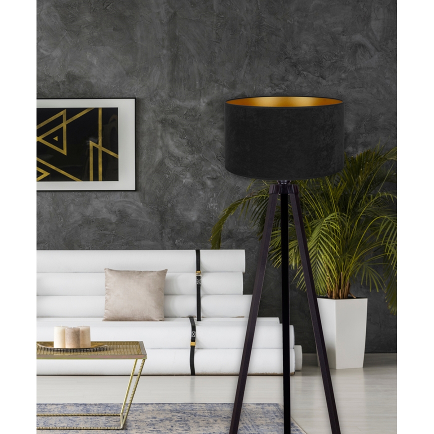 Brilagi - Grīdas stāvlampa VELVET 1xE27/60W/230V melna/venge