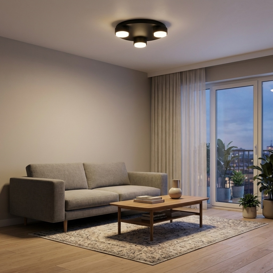 Brilagi - Griestu gaismeklis 3xGX53/12W/230V Ø 30 cm melns