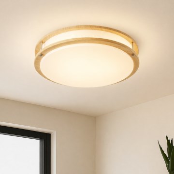 Brilagi - Griestu gaismeklis ELARO 4xE27/40W/230V diametrs 41 cm koka dekors
