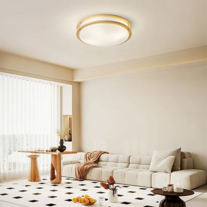 Brilagi - Griestu gaismeklis ELARO 4xE27/40W/230V diametrs 41 cm koka dekors