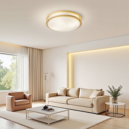 Brilagi - Griestu gaismeklis ELARO 4xE27/40W/230V diametrs 41 cm koka dekors