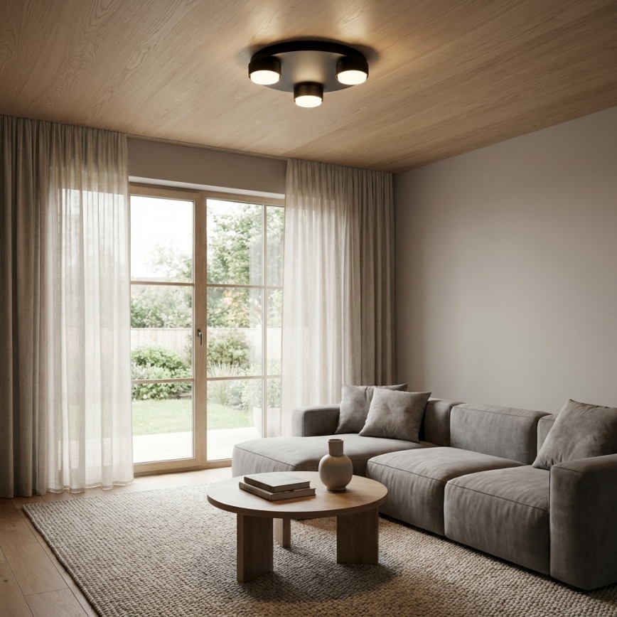 Brilagi - Griestu gaismeklis MONO 3xGX53/12W/230V Ø 30 cm melns