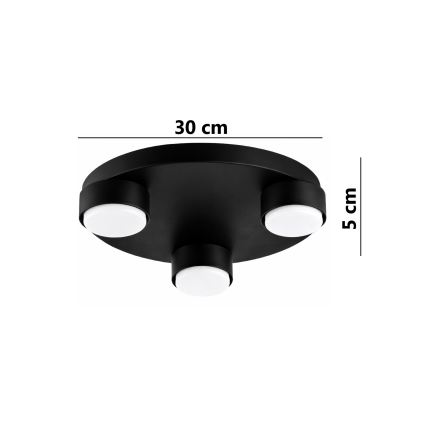 Brilagi - Griestu gaismeklis MONO 3xGX53/12W/230V Ø 30 cm melns