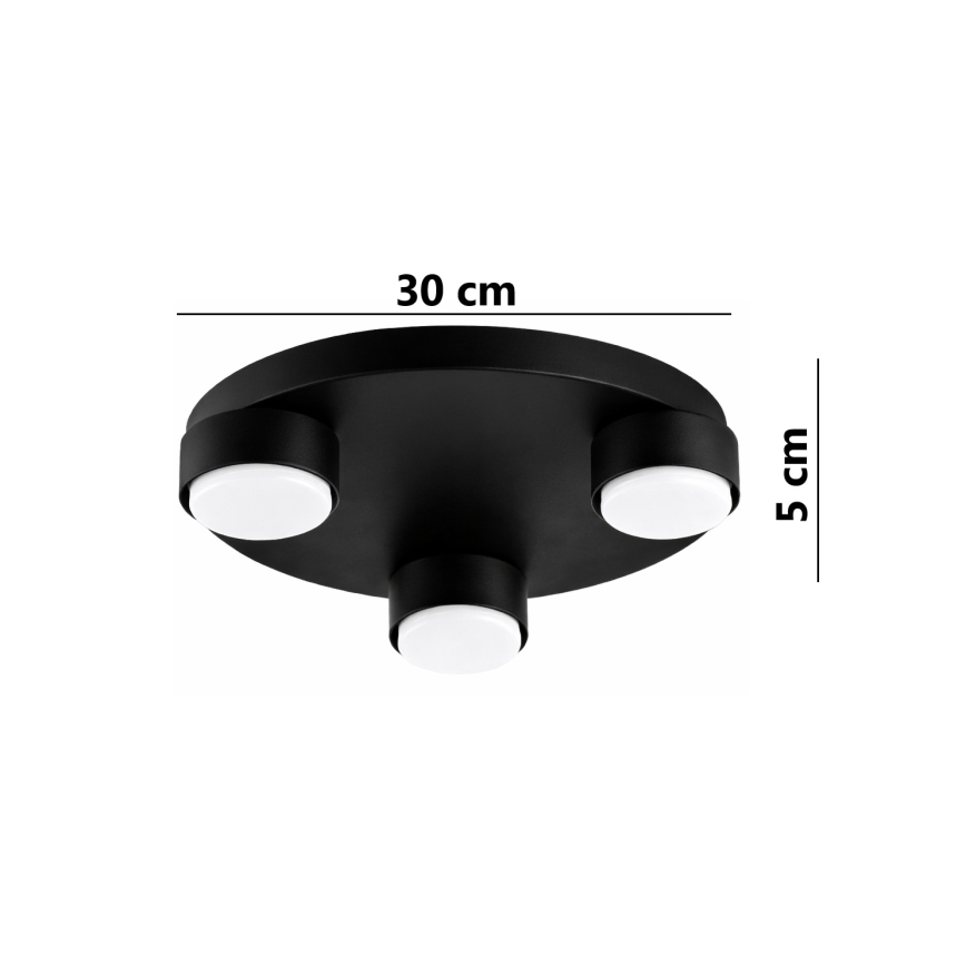 Brilagi - Griestu gaismeklis MONO 3xGX53/12W/230V Ø 30 cm melns