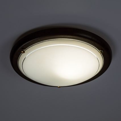 Brilagi - griestu gaismeklis ORBIS 1xE27/60W/230V, Ø 30 cm, no priedes koka